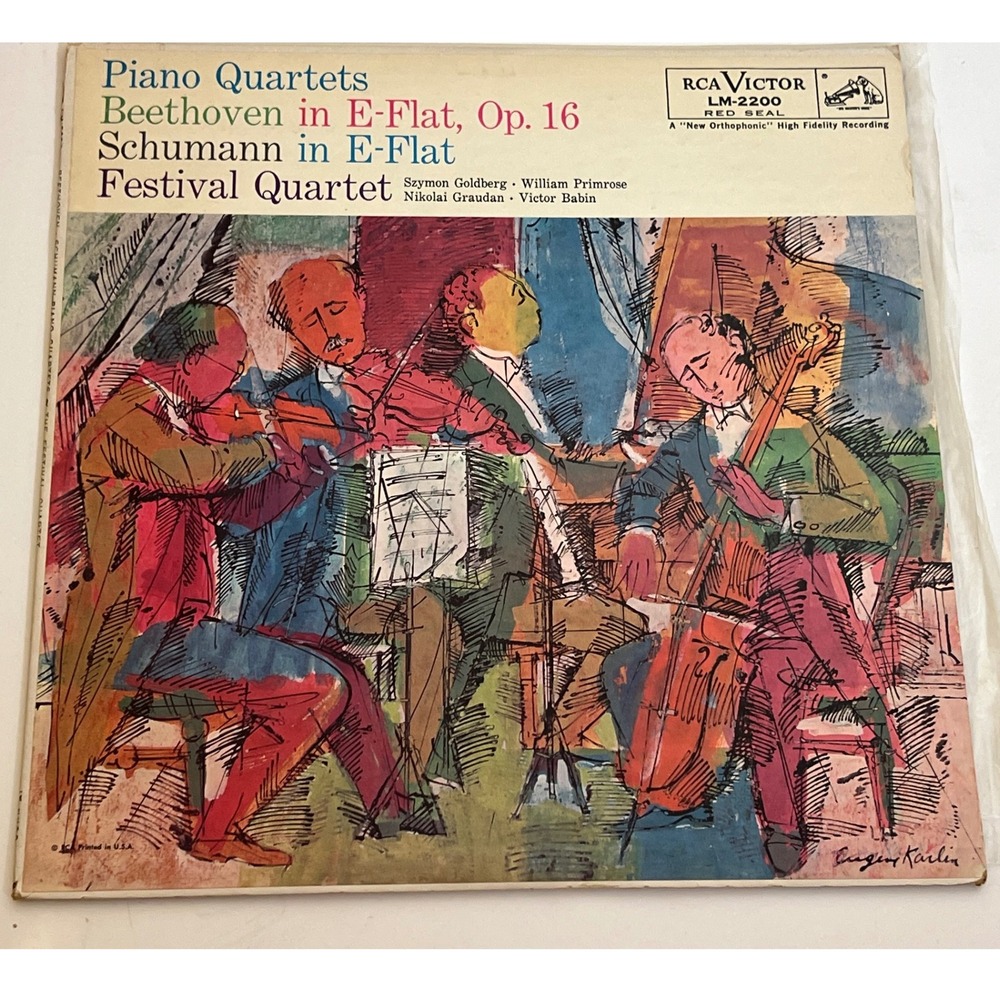Beethoven Schumann Piano Quartets Festival‎ Quartet RCA Victor Record